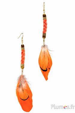 Oorbellen - lengte 10 cm - oranje